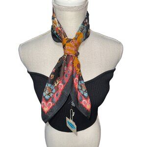 Vismaya Rhapsody Scarf Womens OS Yellow Mustard Square Neck Hair Bag Accessory